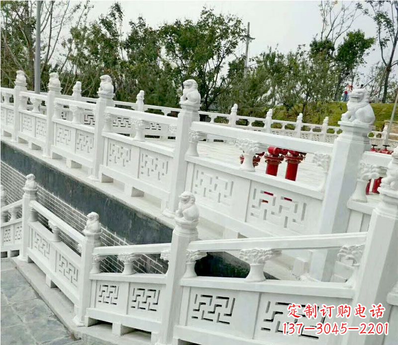 周口园林汉白玉栏板景观石雕 (2)