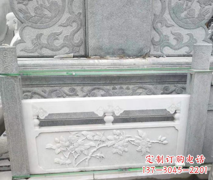 周口园林汉白玉石浮雕栏板 (3)