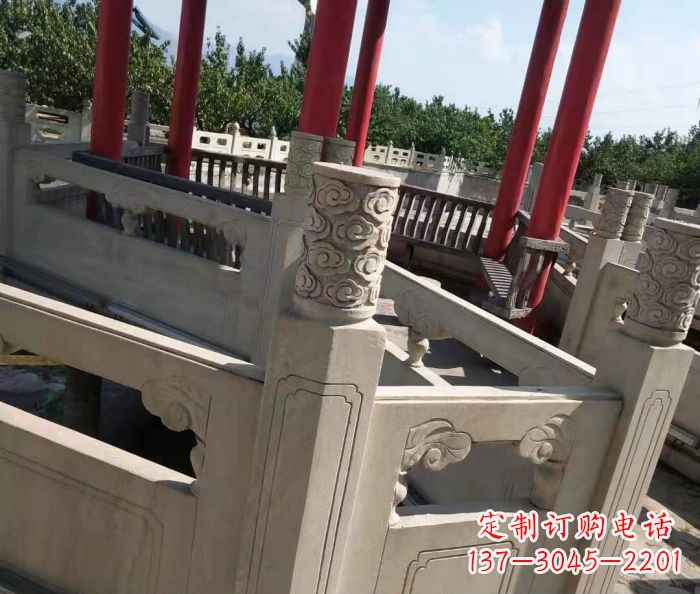 周口园林景观大理石桥栏板石雕 (3)
