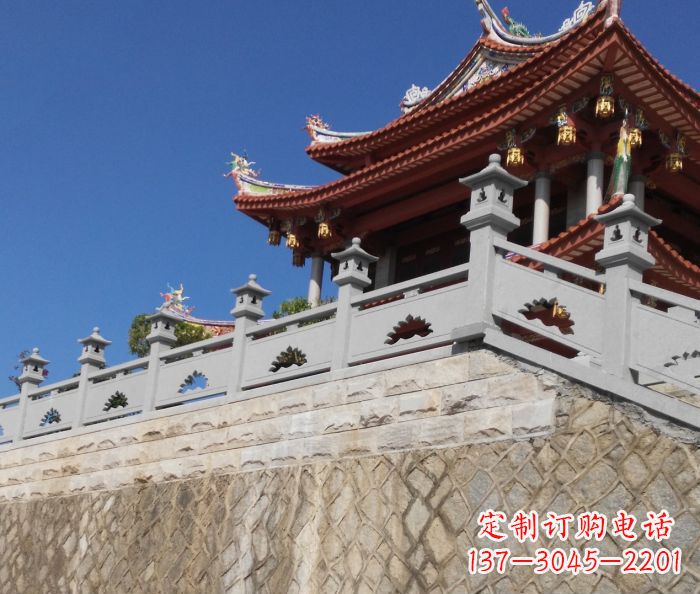 周口园林景观大理石镂空莲花石栏板