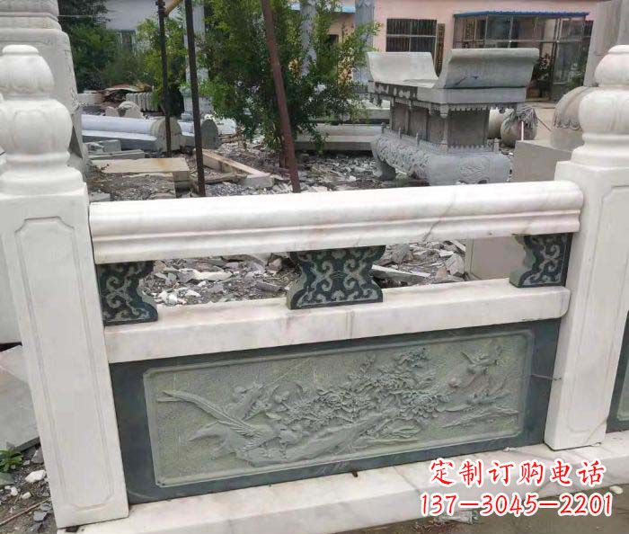 周口园林景观大理石桥栏板石雕 (2)