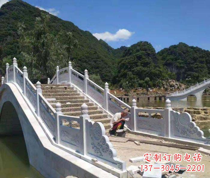 周口园林景观大理石桥栏板石雕_1