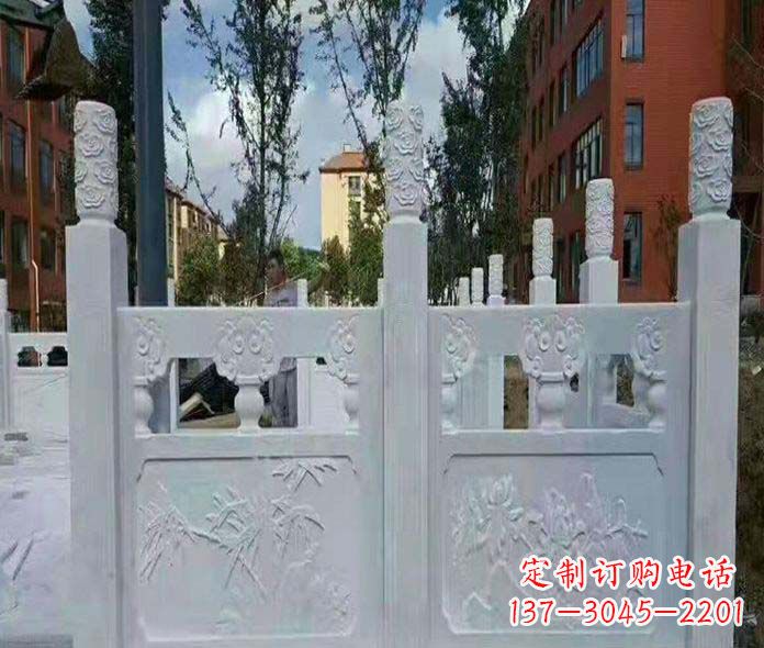 周口园林景观大理石桥栏板石雕_2