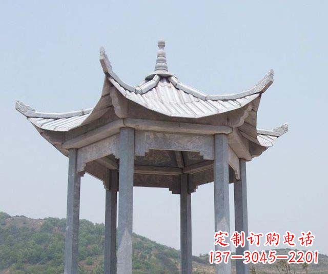 周口园林景观单层石雕凉亭 (2)