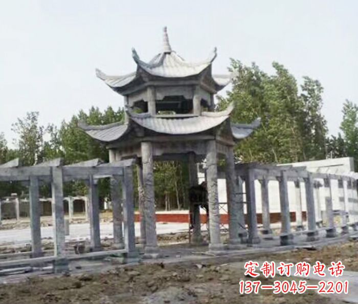 周口园林景观多层凉亭石雕 (2)