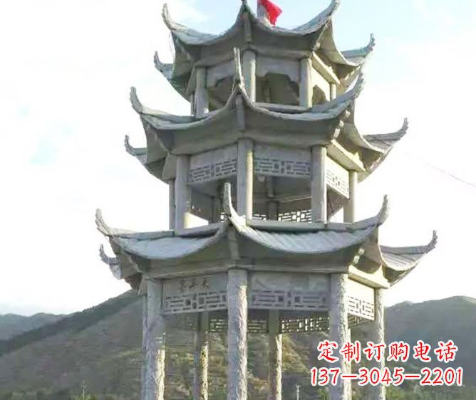 周口园林景观多层凉亭石雕 (3)