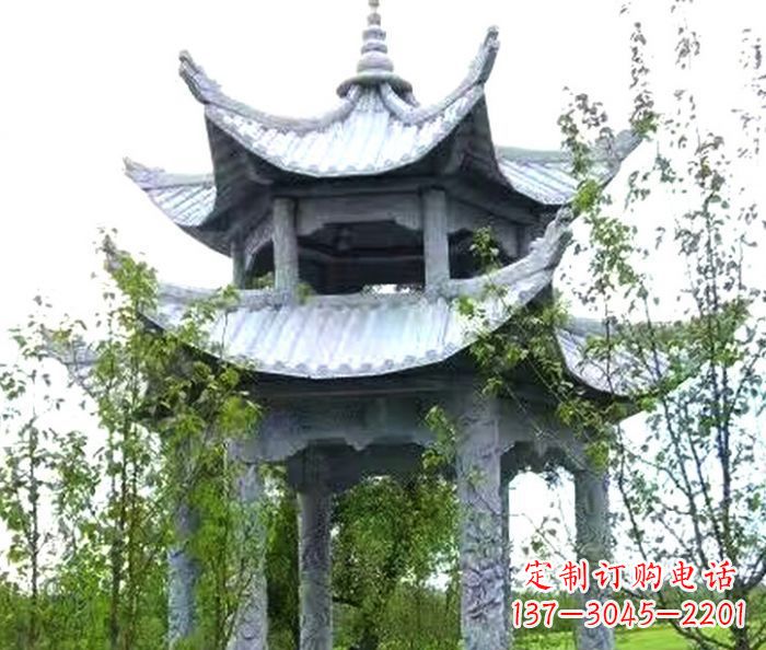 周口园林景观仿古六角石凉亭