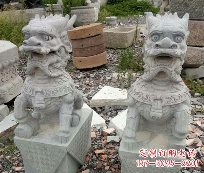 周口园林景观仿古麒麟石雕
