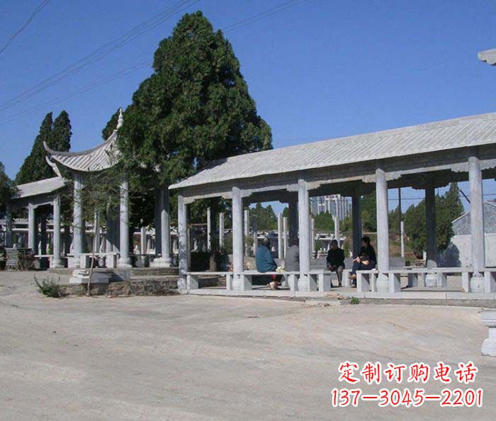 周口园林景观仿古石雕长廊凉亭 (2)