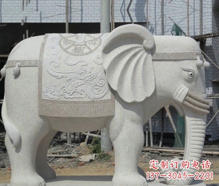 周口园林景观驮宝大象石雕 (2)