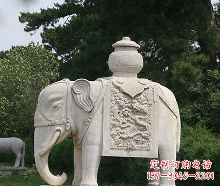 周口园林景观驮宝大象石雕
