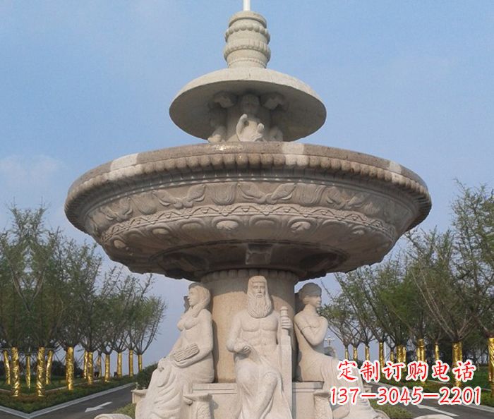 周口园林景观西方人物喷泉石雕 (2)