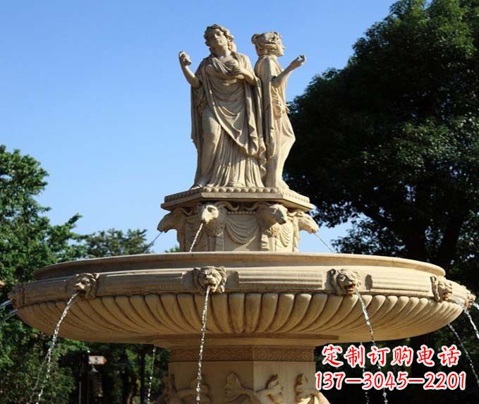 周口园林景观西方人物喷泉石雕