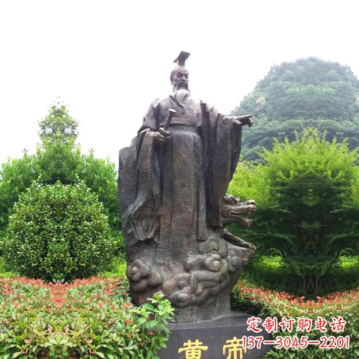 周口园林景区纯铜黄帝铸铜雕像