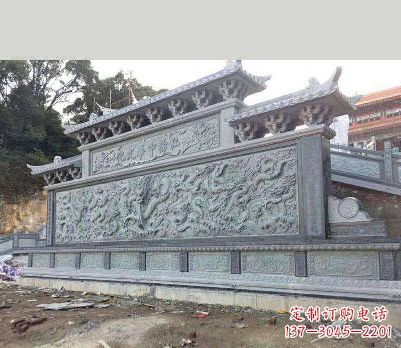 周口园林九龙壁景观石雕 (2)