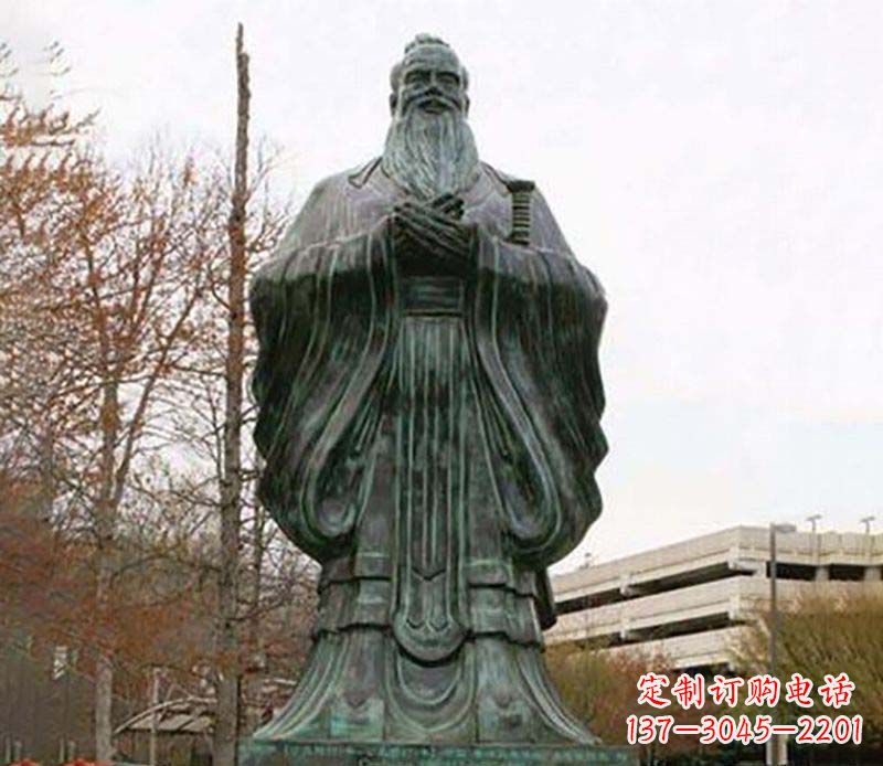 周口园林老子人物铜雕