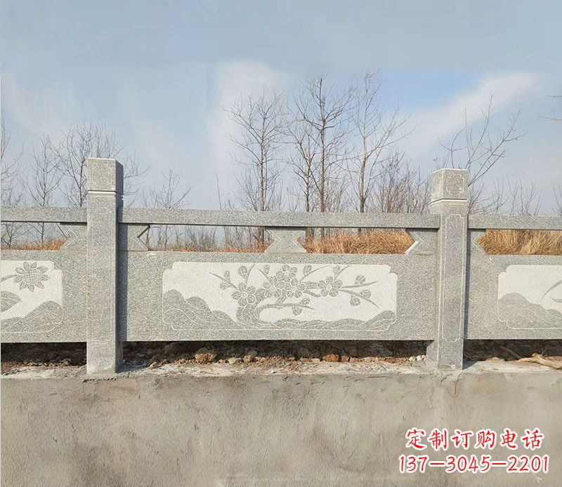 周口园林梅花石浮雕栏板景观石雕