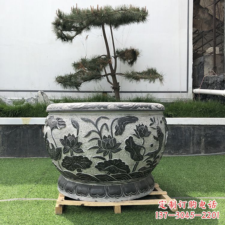 周口园林石雕水缸