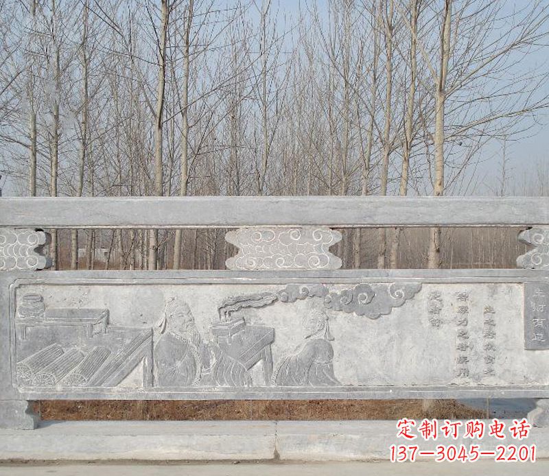 周口园林石浮雕栏板景观石雕 (3)