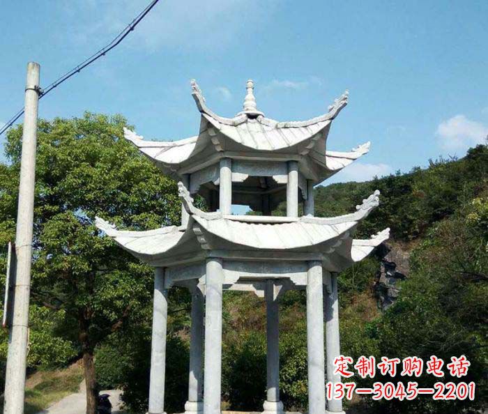 周口园林双层凉亭石雕