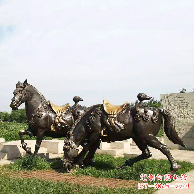 周口战马群公园景区动物情景雕塑