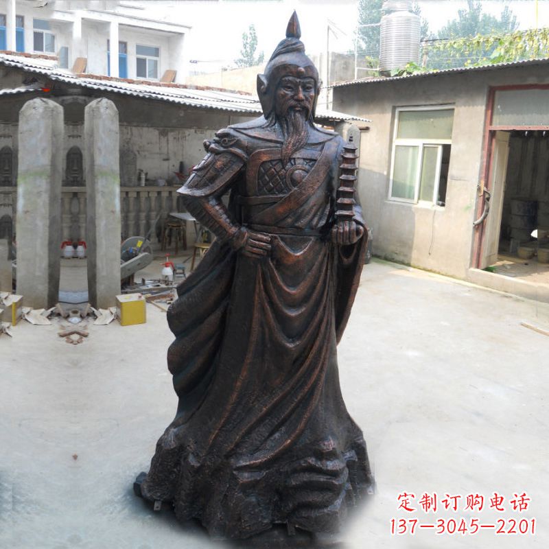 周口战神托塔天王李靖铸铜雕塑
