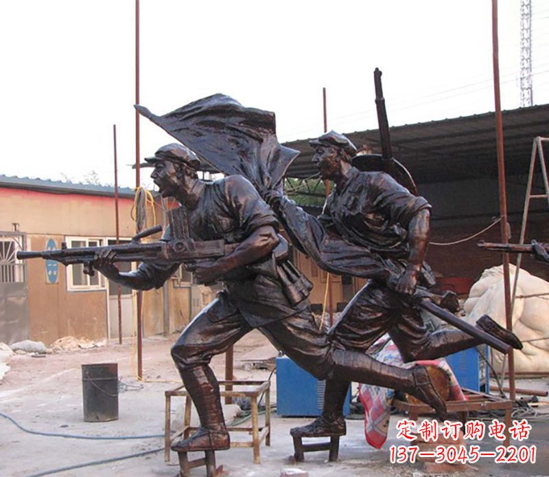 周口战士人物铜雕