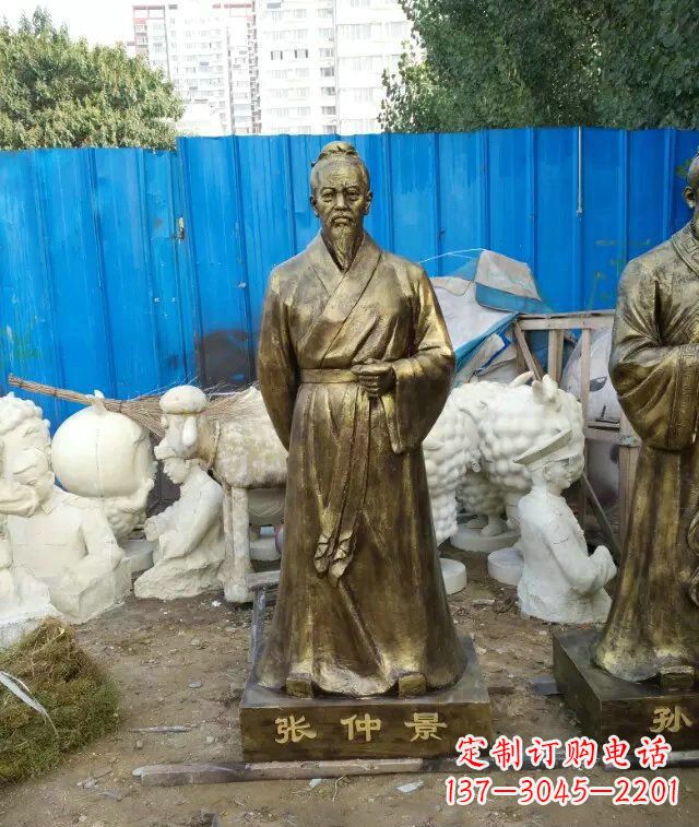 周口张仲景古代医学名人铜雕