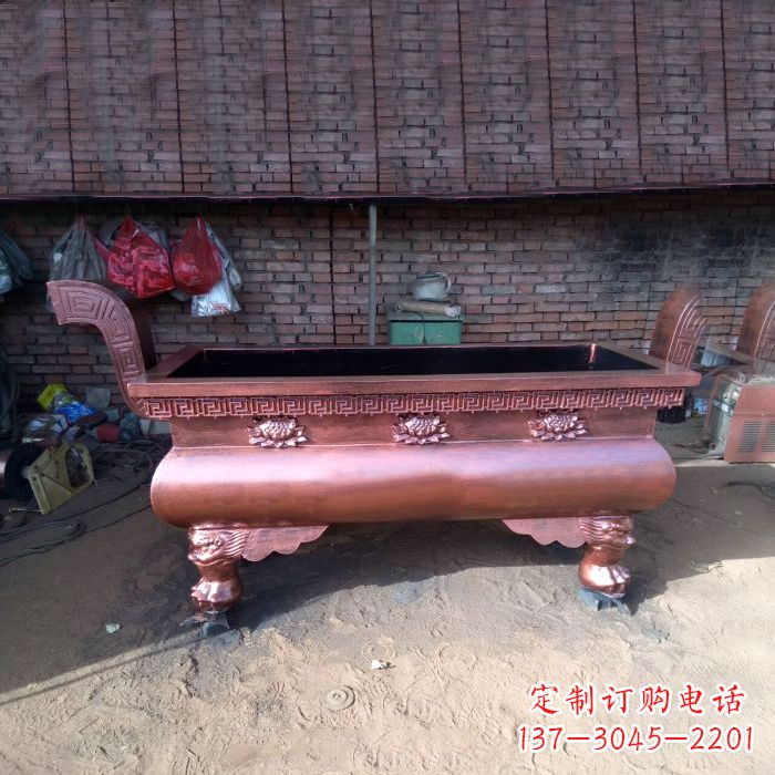 周口长方形铜香炉