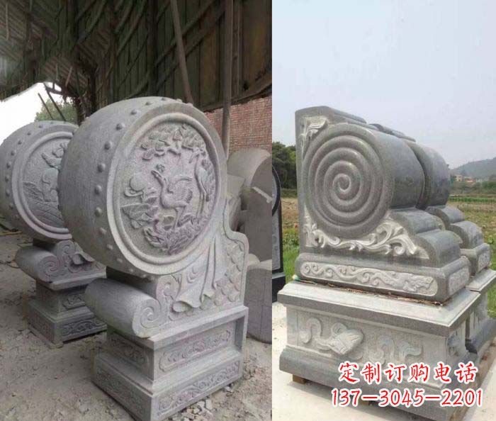 周口招财抱鼓石大理石门墩