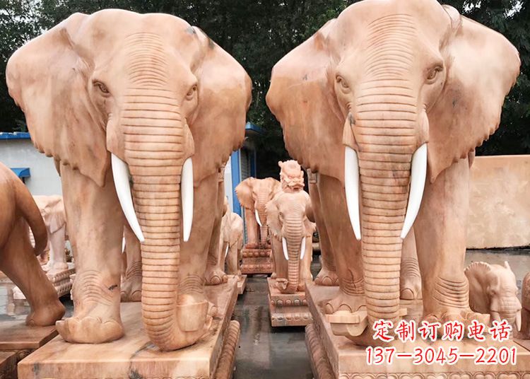 周口招财大象石雕