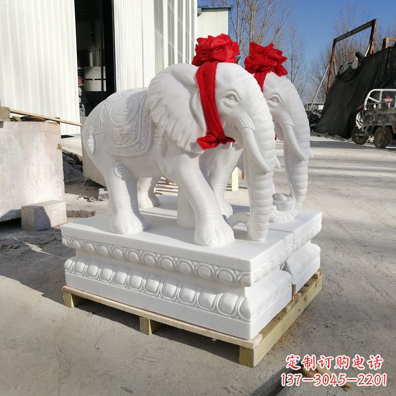 周口招财大象石雕摆门口