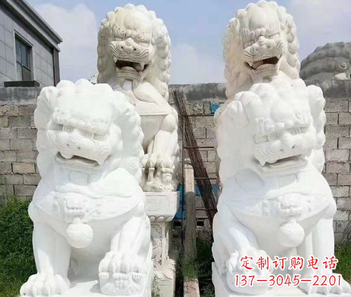 周口招财动物汉白玉狮子石雕