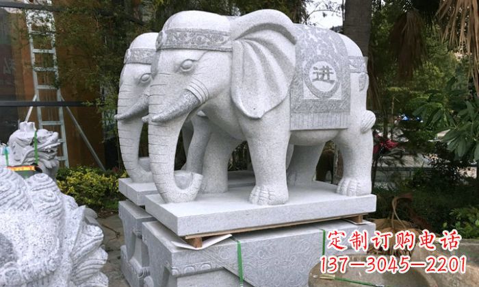 周口招财进宝大理石门口大象雕塑