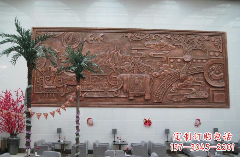 周口招财进宝大象铜浮雕