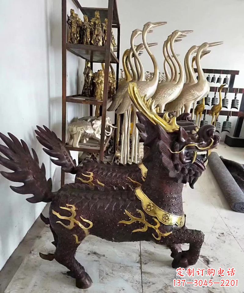 周口招财纳福麒麟铜雕