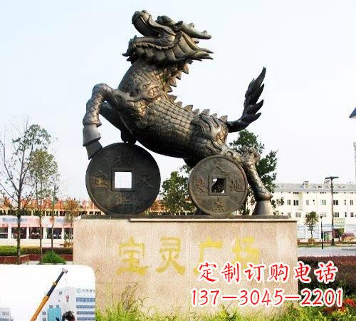 周口招财麒麟铜雕