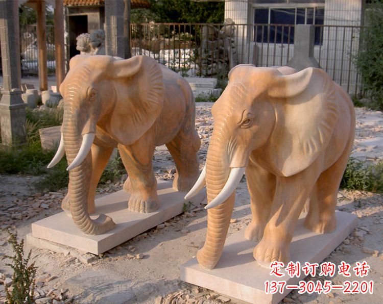 周口招财石雕大象