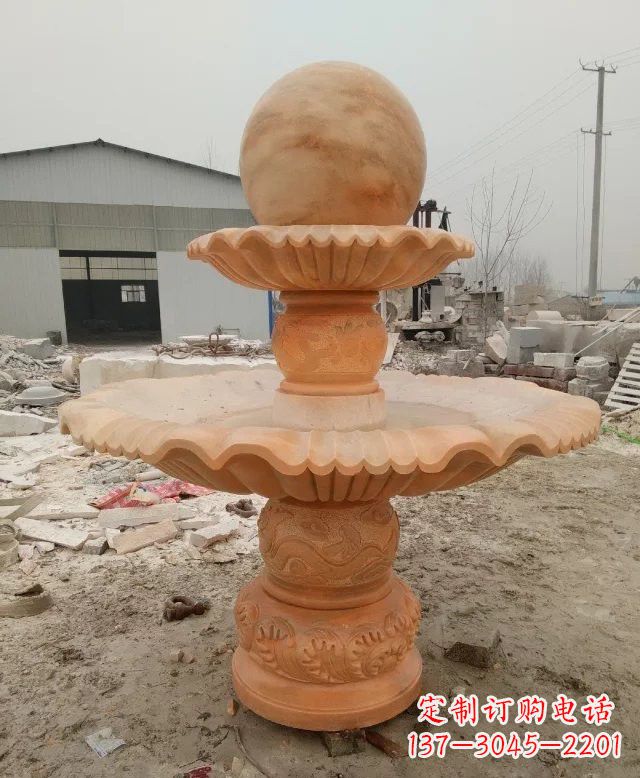 周口招财双层风水球石雕