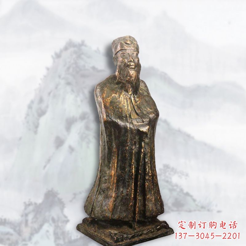 周口中国近代著名画家张大千铸铜雕塑