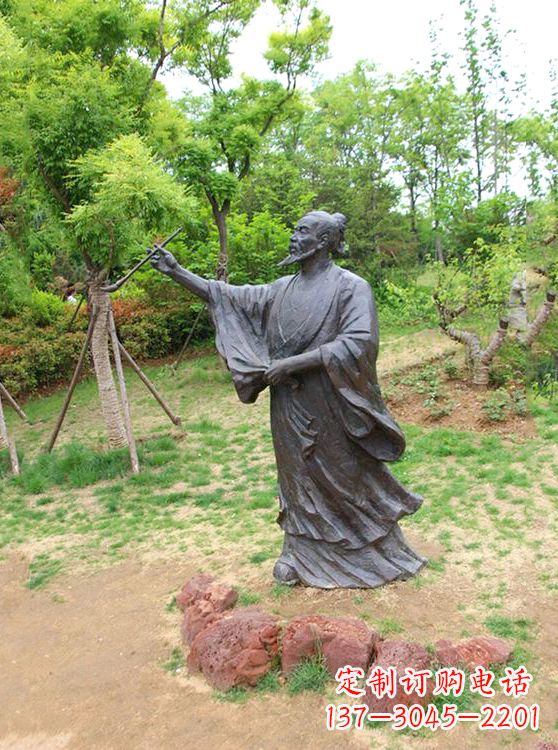 周口中国历史名人唐代著名绘画大师吴道子铜雕塑