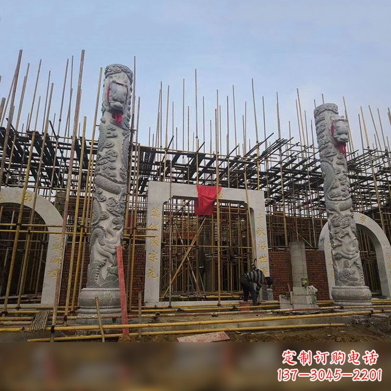 周口中国龙柱石雕
