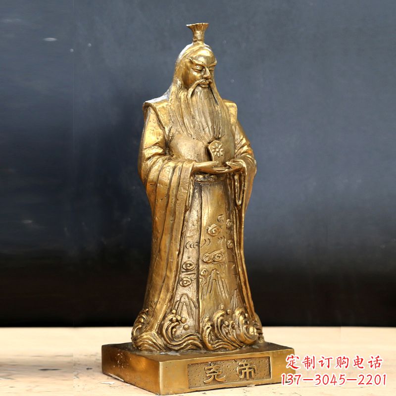 周口中国上古时期部落联盟首领尧帝铸铜雕像