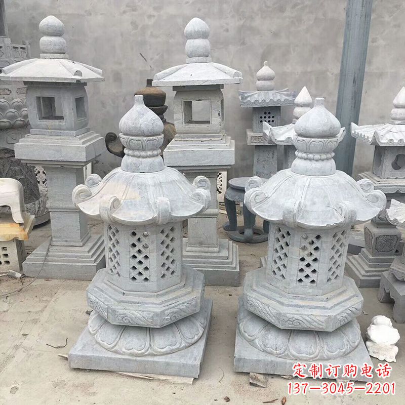 周口中式低墩石雕灯笼