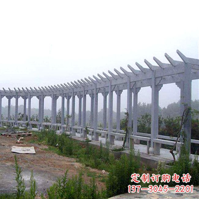 周口中式花架石雕长廊