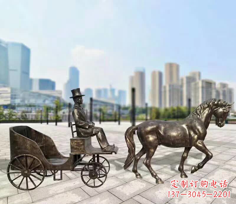 周口铸铜广场马车雕塑