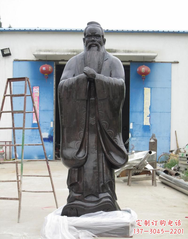 周口铸铜孔子摆件