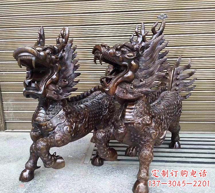 周口铸铜立式麒麟