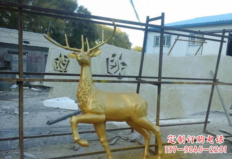 周口铸铜梅花鹿雕塑