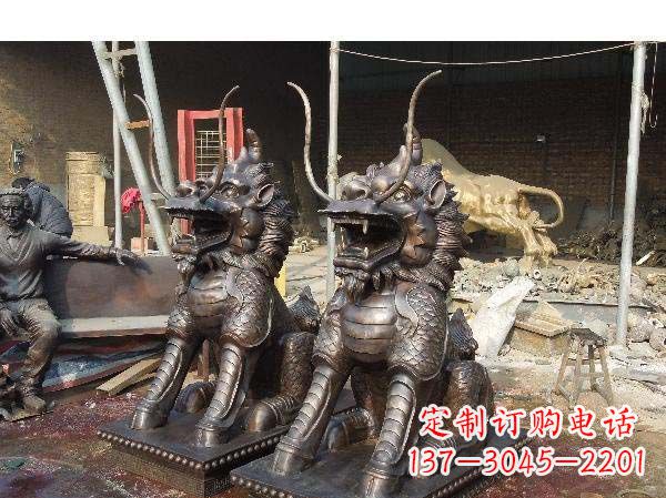 周口铸铜麒麟雕塑2221